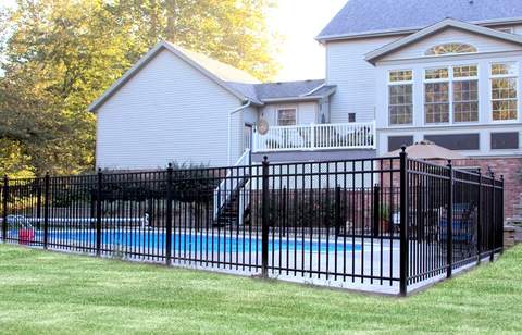 Aluminum fence around an outdoor area